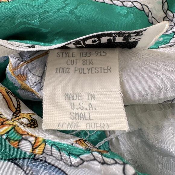 Vintage ‘80s All Hours Sailboat & Anchor Print Short Sleeve Collared Blouse - Picture 8 of 10